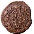 Полушка 1766 год ЕМ  Екатерина II (1762 - 1796) - VF+