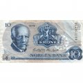 Норвегия 10 крон 1979 год - Фритьоф Нансен. Скульптура «Рыбак» и чайки - VF