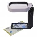 Лупа настольная складная с подсветкой с 7 LED подсветкой/ультрафиолет 10х/25х 3AAA TH-7018-FX 108