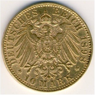 Саксония 10 марок 1898 год