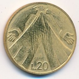 Сан-Марино 20 лир 1990 год