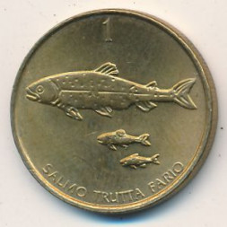 Словения 1 толар 2001 год - Форель