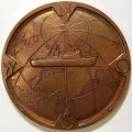 Медаль настольная &quot;Атомный ледокол &quot;Арктика&quot;. Северный полюс 1977&quot;, тяжелая, большая, редкая, Ø 6,5 см