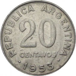 Аргентина 20 сентаво 1953 год