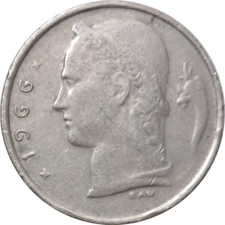 Бельгия 1 франк 1966 год BELGIQUE