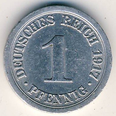Германия 1 пфенниг 1917 год (A)