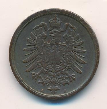 Германия 2 пфеннига 1875 год (A)