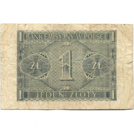Польша (оккупация Германией) 1 злотый 1941 год - F