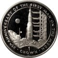 Гибралтар 1 крона 1994 год - 25 лет первому человеку на Луне. Запуск ракеты (медь-никель)