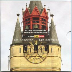 Набор из 8 евромонет и жетона Бельгия 2008 год (в буклете)