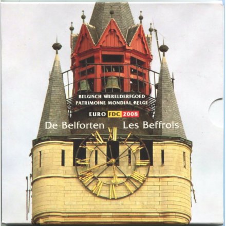 Набор из 8 евромонет и жетона Бельгия 2008 год (в буклете)