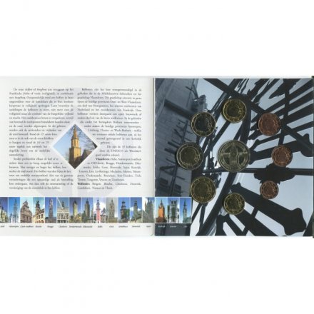 Набор из 8 евромонет и жетона Бельгия 2008 год (в буклете)