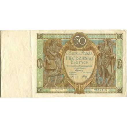 Польша 50 злотых 1929 год - VF+