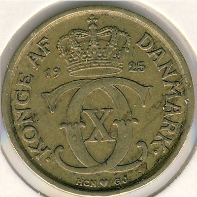 Дания 1/2 кроны 1925 год - Король Кристиан X