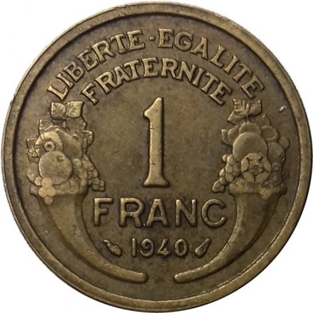 Франция 1 франк 1940 год