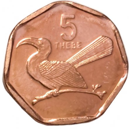 Ботсвана 5 тхебе 2009 год - Птица-носорог aUNC