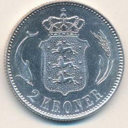 Дания 2 кроны 1916 год