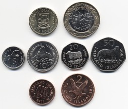 Набор из 8 монет Фолклендские острова 1998 - 2011 год