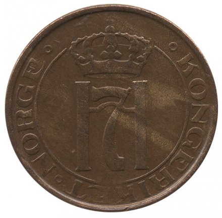 Норвегия 2 эре 1929 год - Король Хокон VII