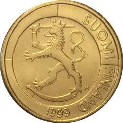 Финляндия 1 марка 1999 год UNC