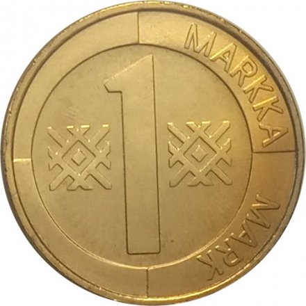 Финляндия 1 марка 1999 год UNC