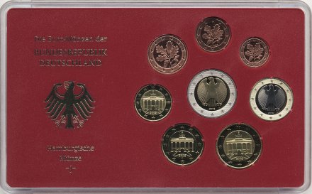Евро серия Proof Германия 2002 год - Монетный двор «J» (8 монет)