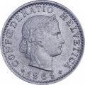 Швейцария 20 раппенов 1969 год
