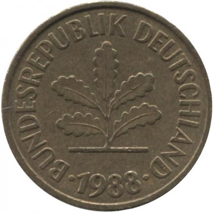 ФРГ 5 пфеннигов 1988 год - F