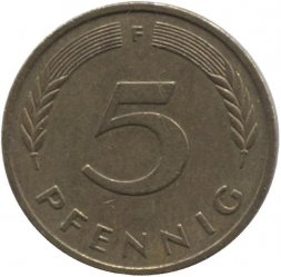 ФРГ 5 пфеннигов 1988 год - F