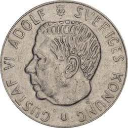 Швеция 1 крона 1973 год - Король Густав VI Адольф