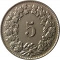 Швейцария 5 раппенов 1949 год