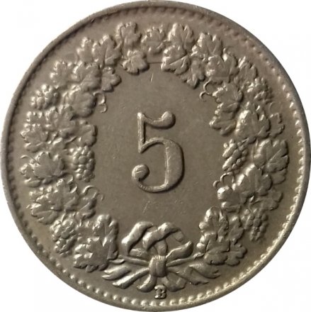 Швейцария 5 раппенов 1949 год