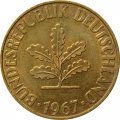 ФРГ 10 пфеннигов 1967 год - G