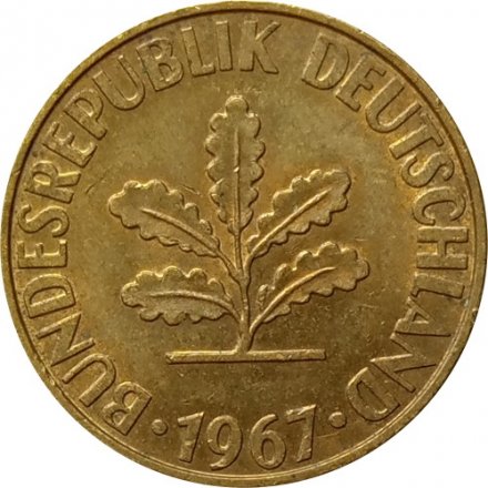 ФРГ 10 пфеннигов 1967 год - G