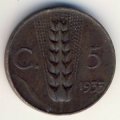 Италия 5 чентезимо 1933 год