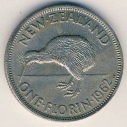 Новая Зеландия 1 флорин 1962 год