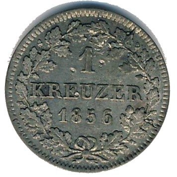Бавария 1 крейцер 1856 год