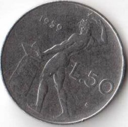 Италия 50 лир 1959 год