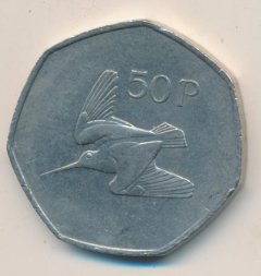 Ирландия 50 пенсов 1998 год - Вальдшнеп. Кельтская арфа