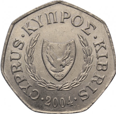 Кипр 50 центов 2004 год - Похищение Европы Зевсом