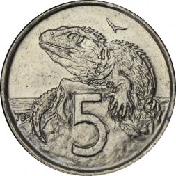 Новая Зеландия 5 центов 1999 год - Гаттерия