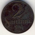 Латвия 2 сантима 1928 год
