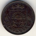 Латвия 2 сантима 1928 год