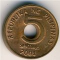 Филиппины 5 сентимо 2004 год
