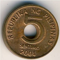 Филиппины 5 сентимо 2004 год
