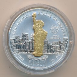 Острова Кука 10 долларов 2006 год - Статуя свободы