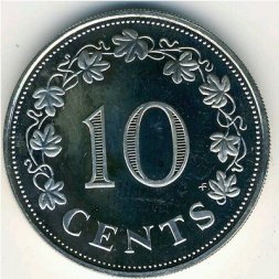 Мальта 10 центов 1976 год