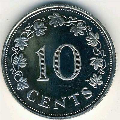 Мальта 10 центов 1976 год