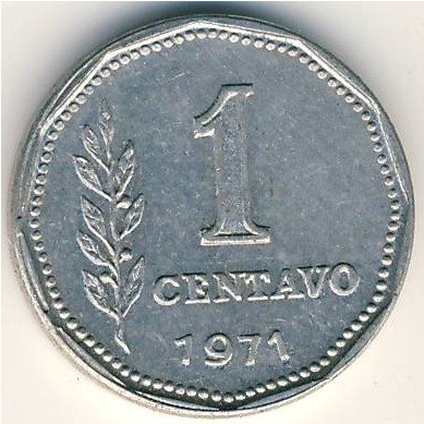 Аргентина 1 сентаво 1971 год