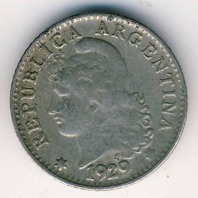Аргентина 5 сентаво 1929 год